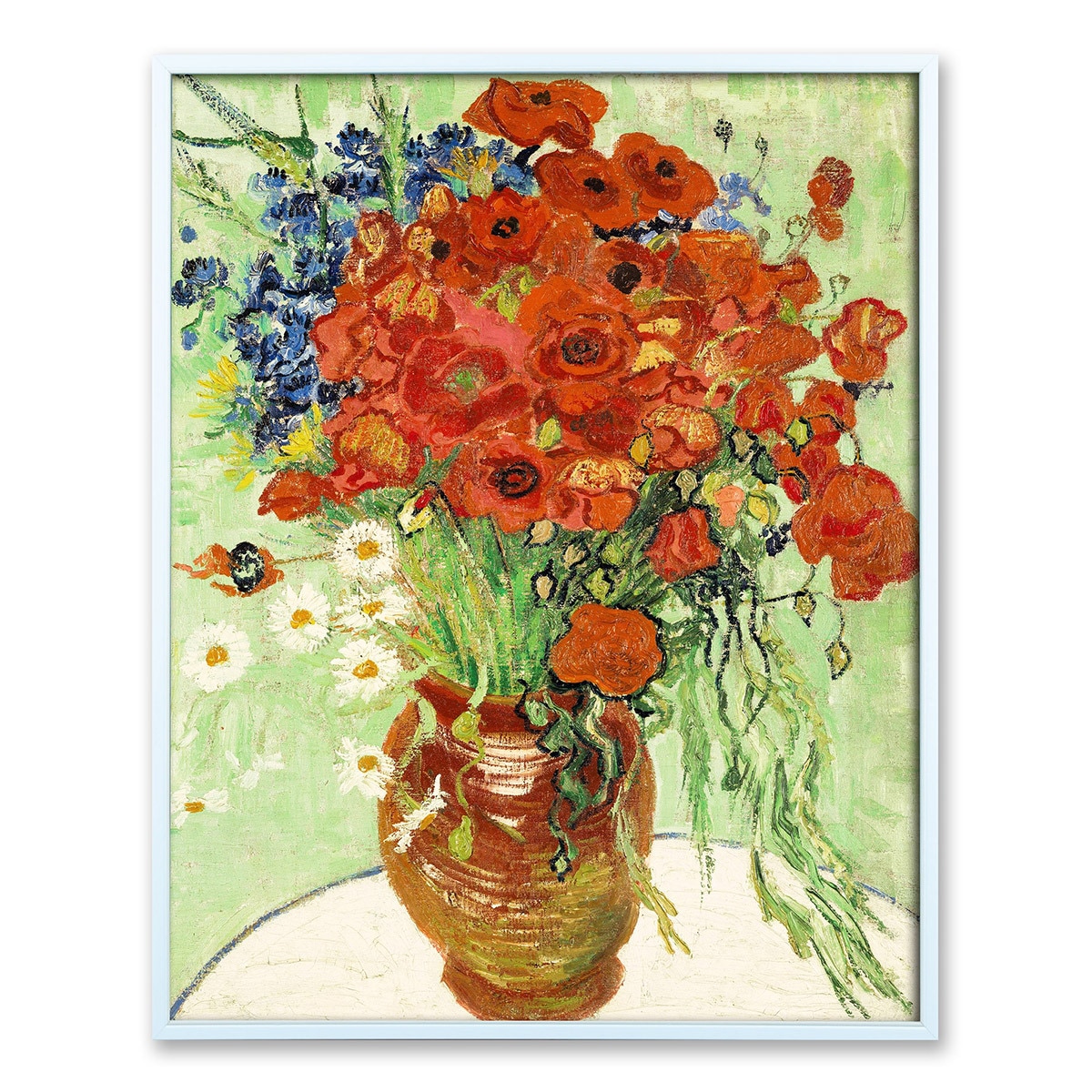 지클레 그림 액자 60x50cm - 고흐, 데이지와 양귀비가 있는 꽃병