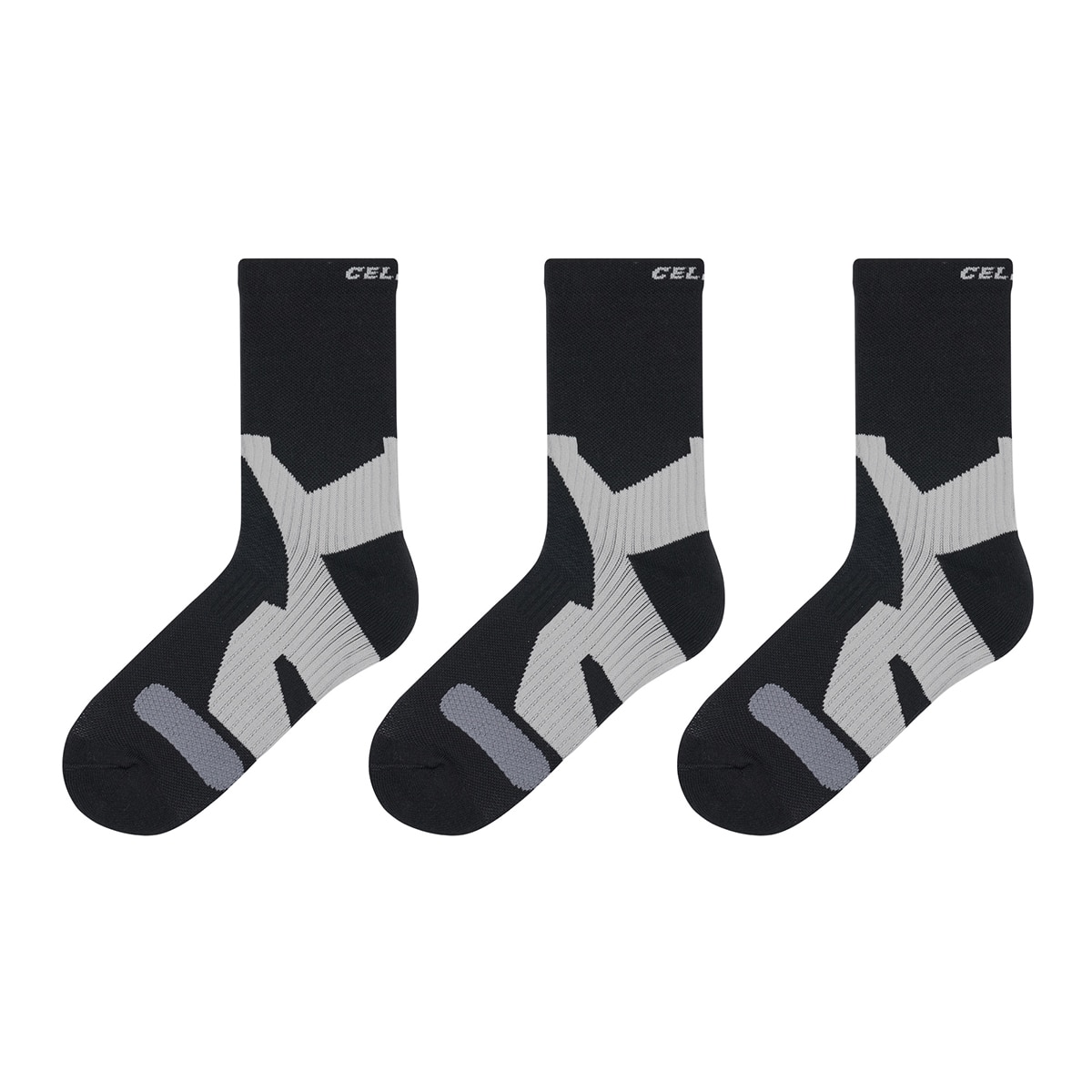 셀버린 테이핑 스포츠 양말 3족 - 블랙, L 셀버린 테이핑 스포츠 양말 3족 - 블랙, L