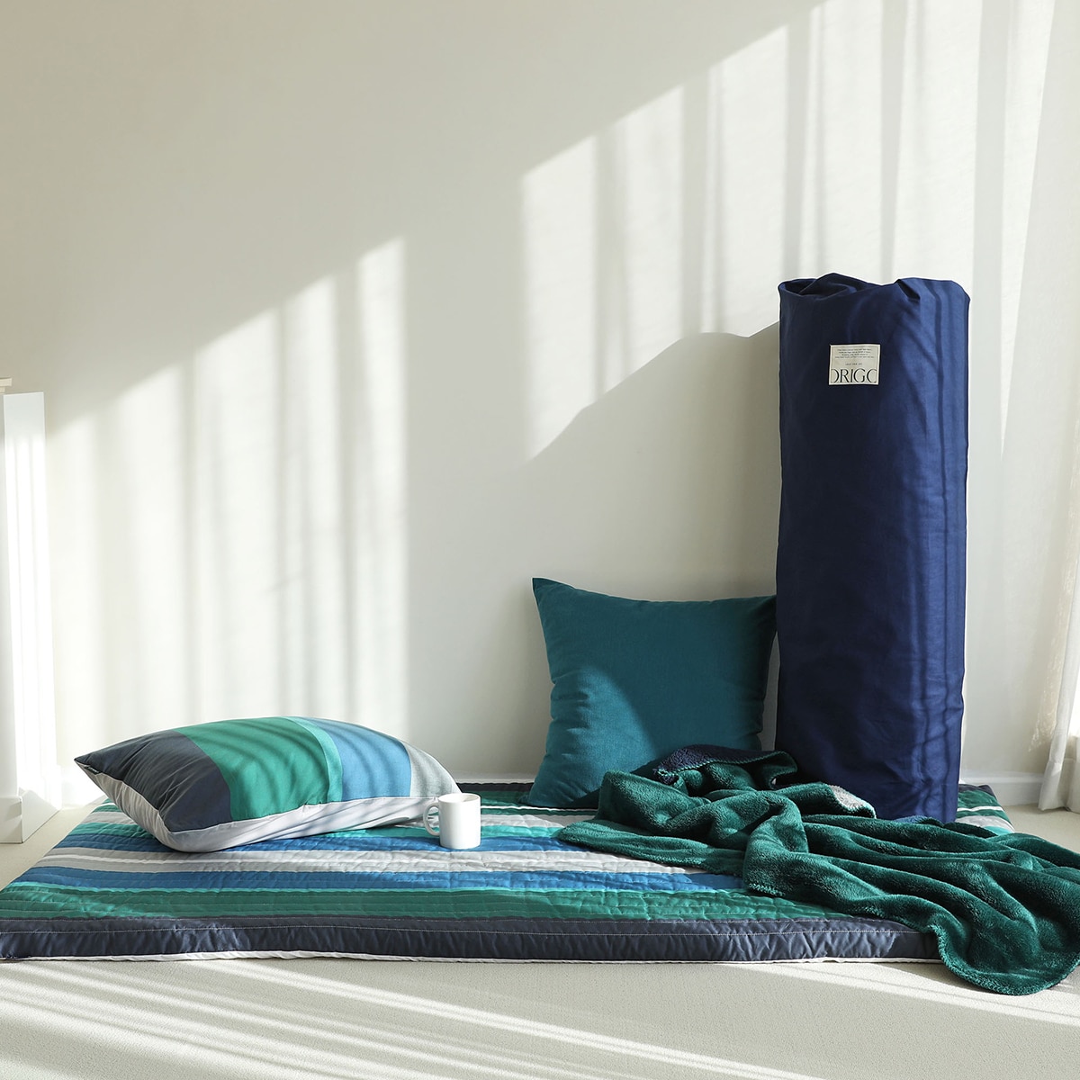 오리고 메모리폼 롤링 토퍼 매트리스 - 슈퍼싱글, 칼데라레이크(그린)