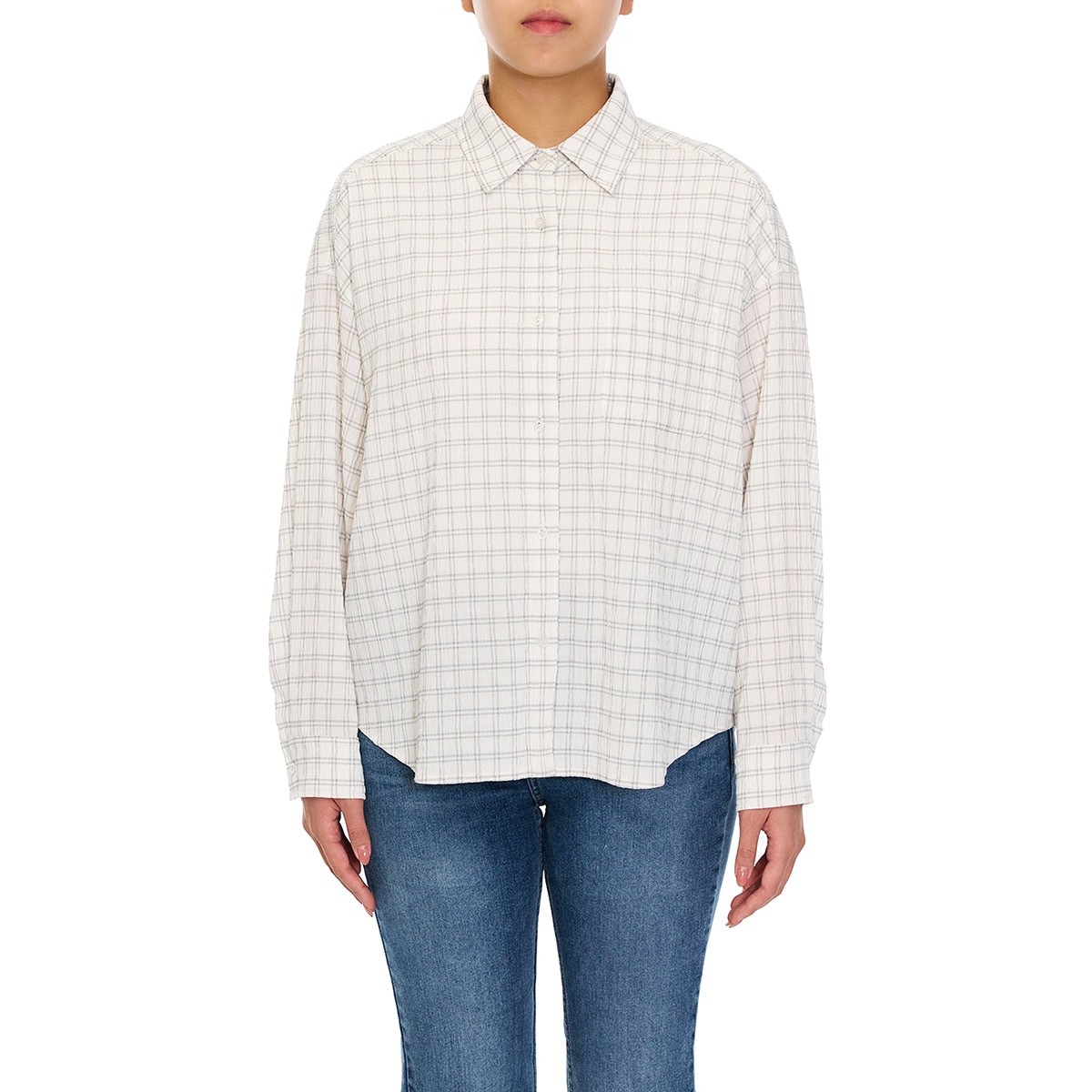쥬시꾸뛰르 여성 체크 셔츠 - 화이트, S/M 쥬시꾸뛰르 여성 체크 셔츠 - 화이트, S/M