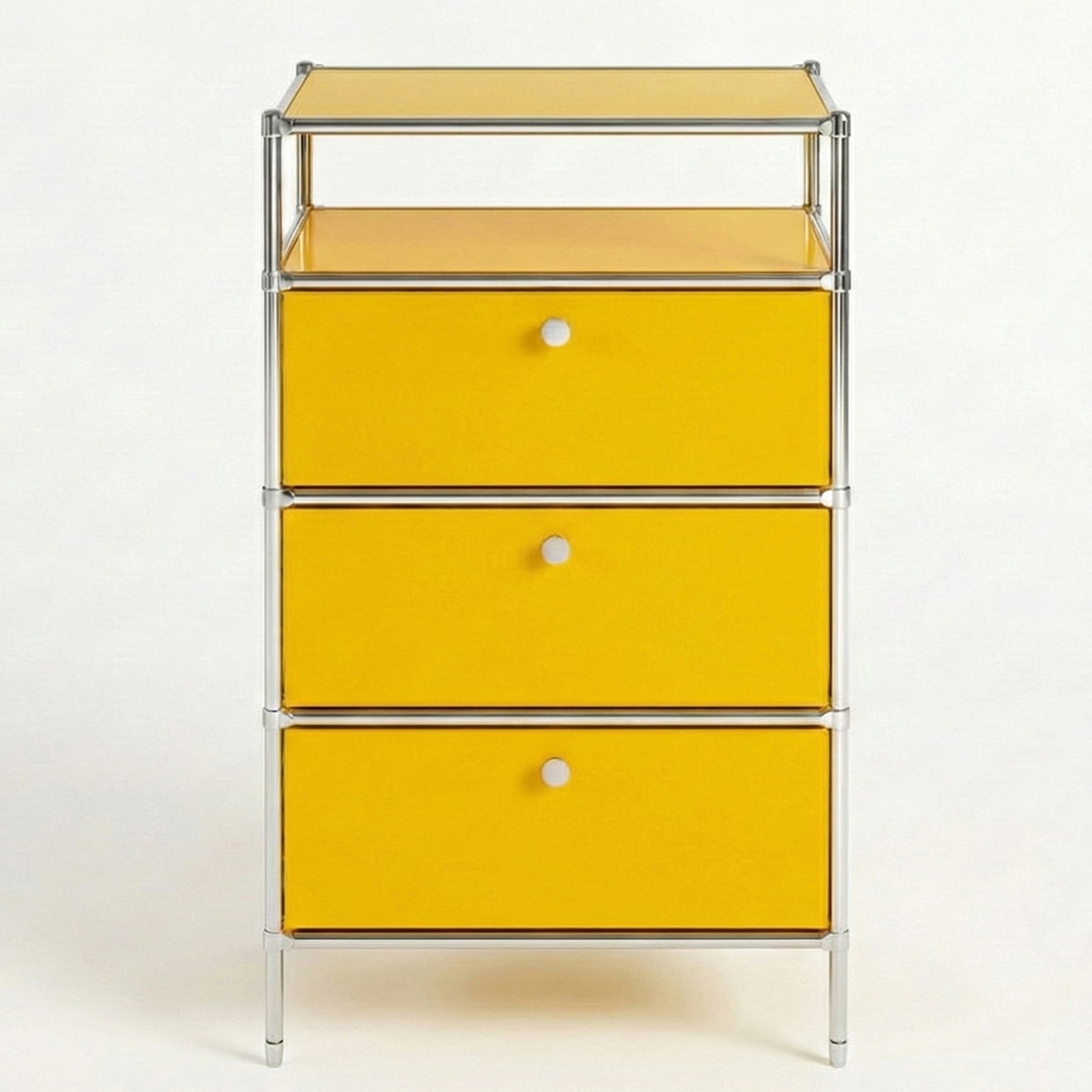 더원 모듈 3단 오픈 서랍장 - 옐로우