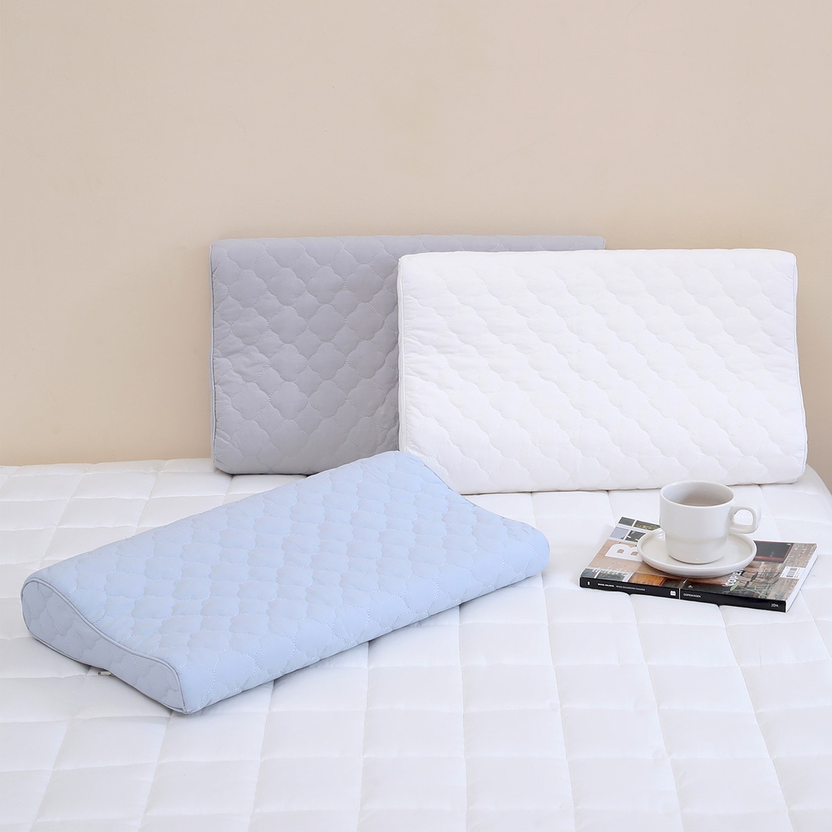 April At Home 고밀도 워싱면 방수 메모리폼 낮은베개