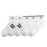 르꼬끄스포르티브 성인 파일 양말 5족 - 라지 화이트