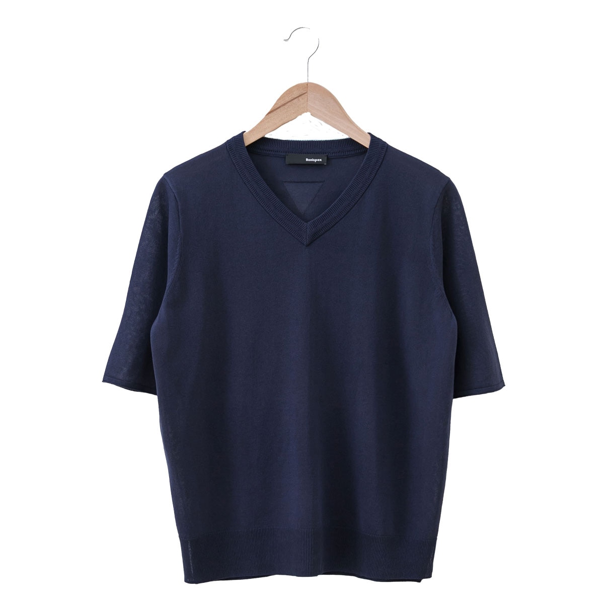 보니스팍스 여성 브이넥 풀오버 니트 - 네이비, L