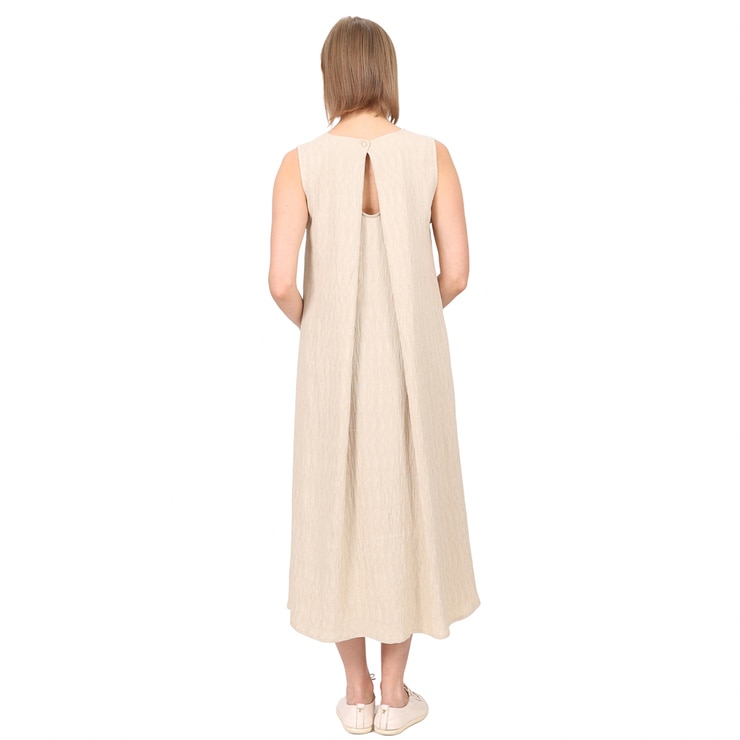 솔레지아 여성 슬리브리스 롱 원피스 - 베이지, M