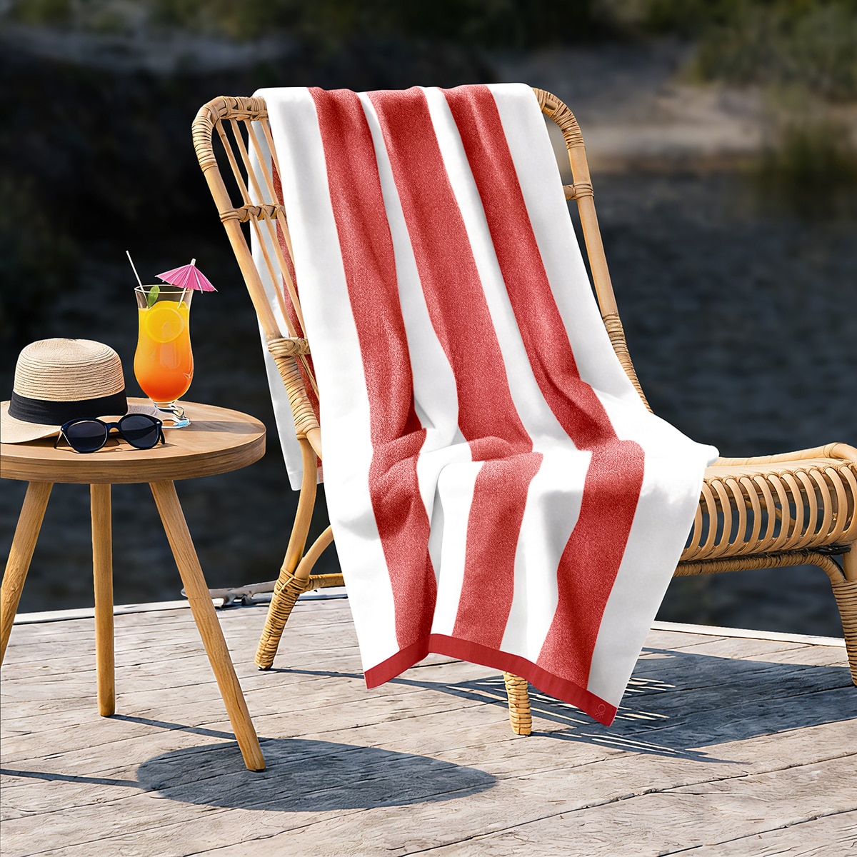 베네통 비치 타월 90x160cm - 레드