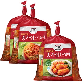 종가집 포기 배추김치1kg x 2총각김치 1kg x 1혼합팩 종가집 포기 배추김치1kg x 2총각김치 1kg x 1혼합팩