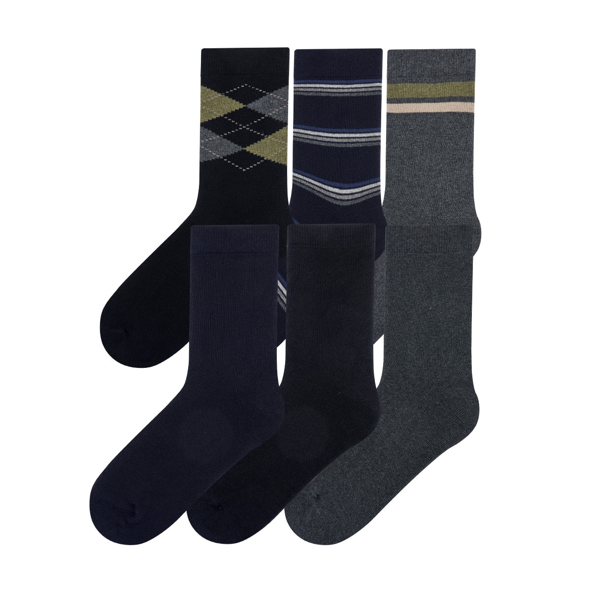 싹스탑 남성 통파일 양말 6족 - L(26호)