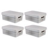 인피니티 수납용 박스 11L 4 Pack, 뚜껑 포함