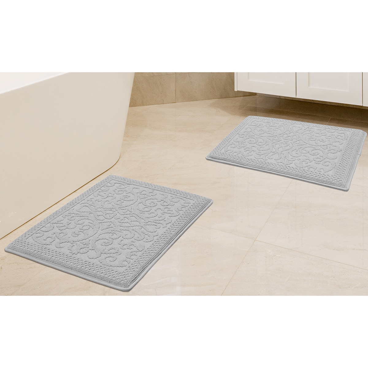 Riviera Home 링스펀 면 욕실 매트 2P