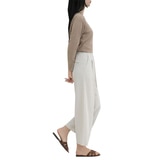 르샵 여성 핀턱 와이드 팬츠 - 라이트 베이지, M