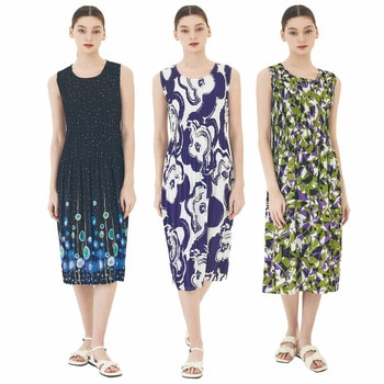 요이츠 여성 민소매 패턴 원피스 요이츠 여성 민소매 패턴 원피스