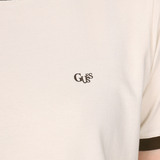 게스 여성 크루넥 반소매 크롭 티셔츠 - 베이지
