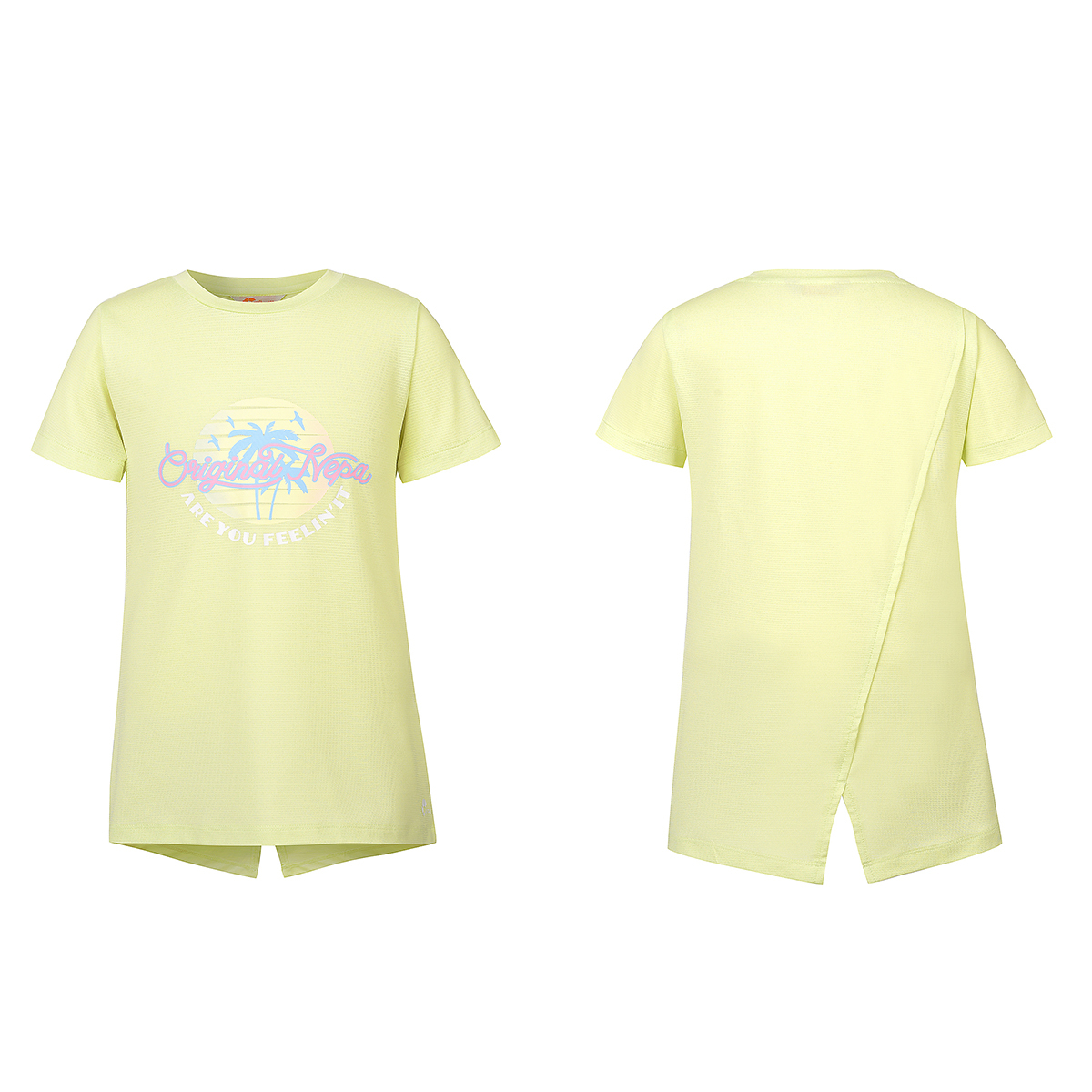 네파 여아 반소매 티셔츠 - 옐로우, S