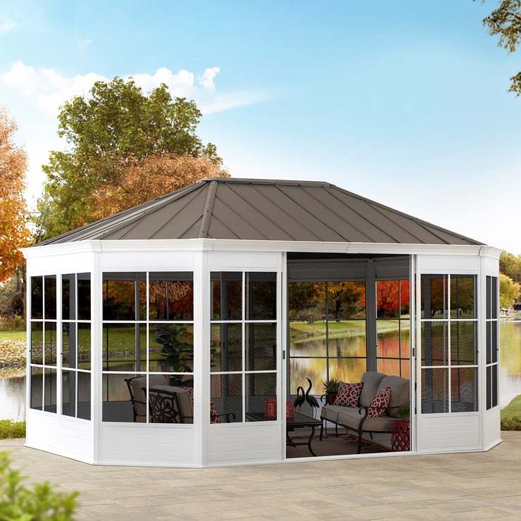 Sunjoy Cape Blue 1612 Screenhouse - White 2127281