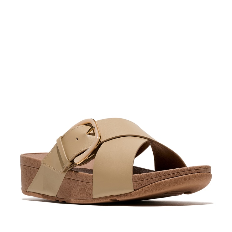 핏플랍 여성용 루루 레진버클크로스 슬라이드 - 카푸치노, UK4(230mm~235mm)