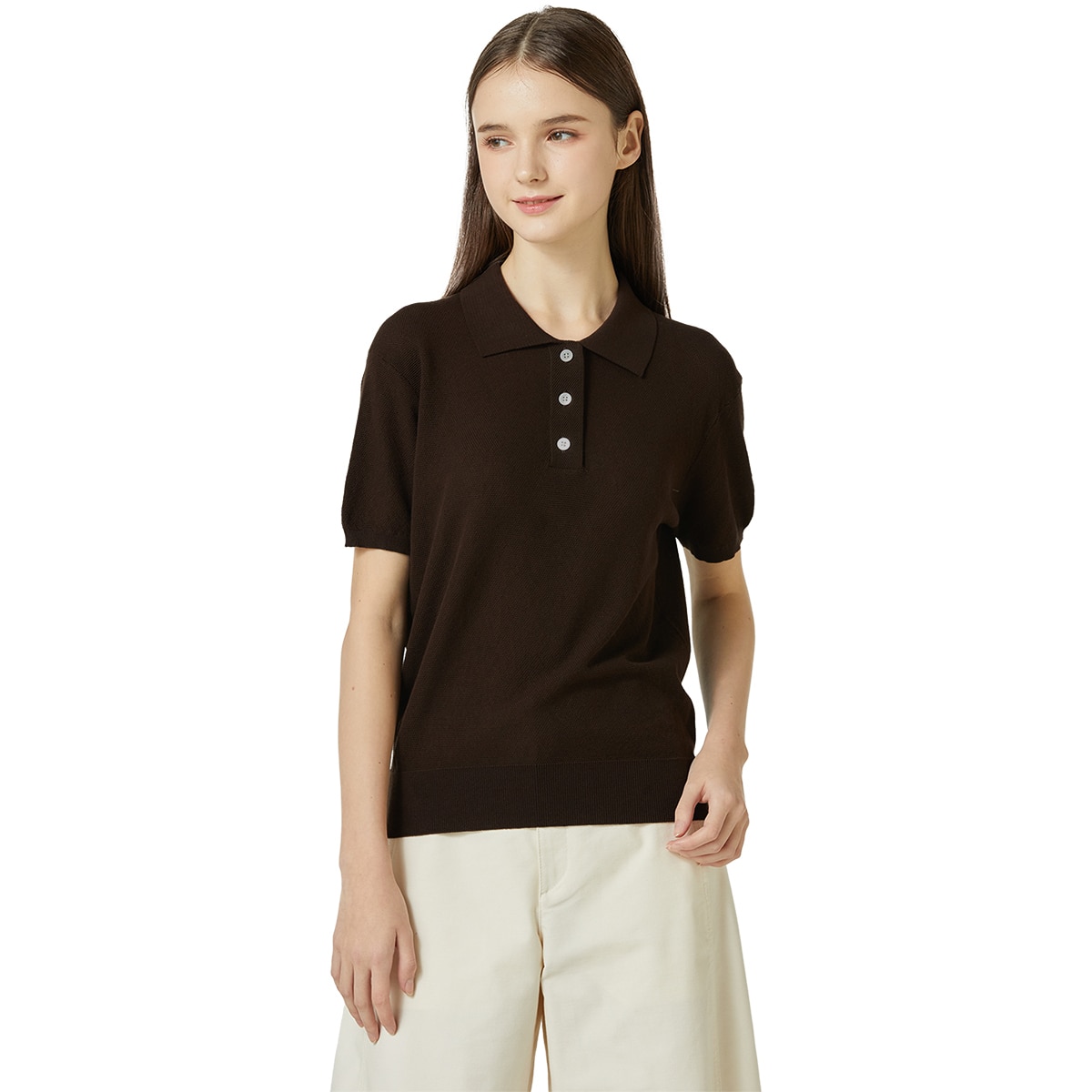 리디아 바인 여성 반소매 폴로 니트