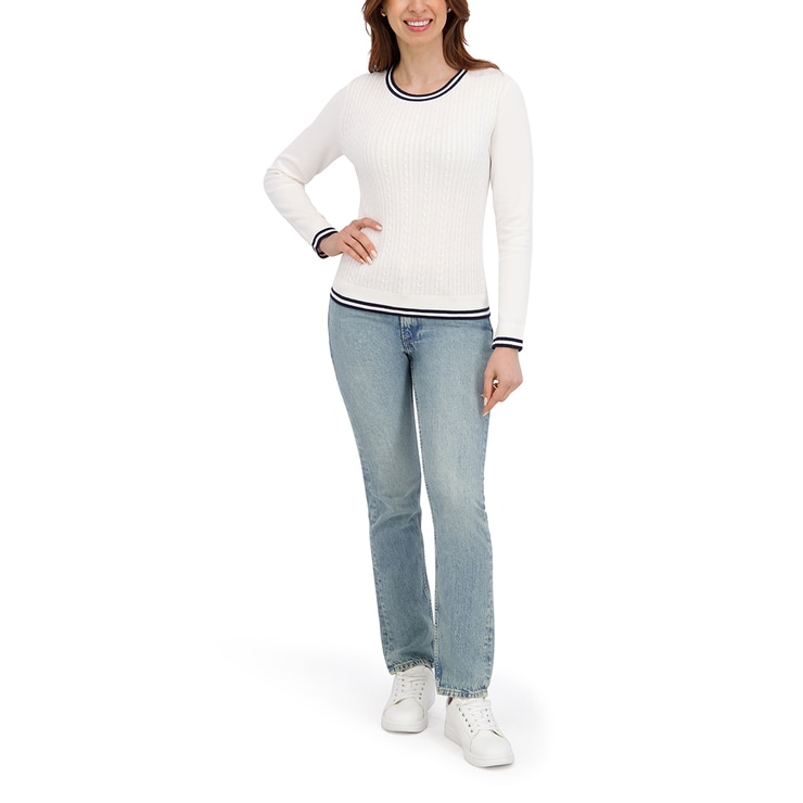 할스톤 여성 케이블 스웨터 - 아이보리, S