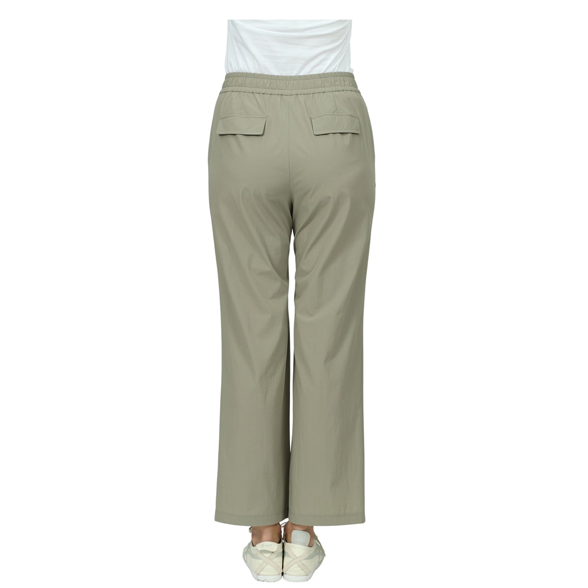 안지크 여성 와이드 밴딩 팬츠 - 카키 안지크 여성 와이드 밴딩 팬츠 - 카키