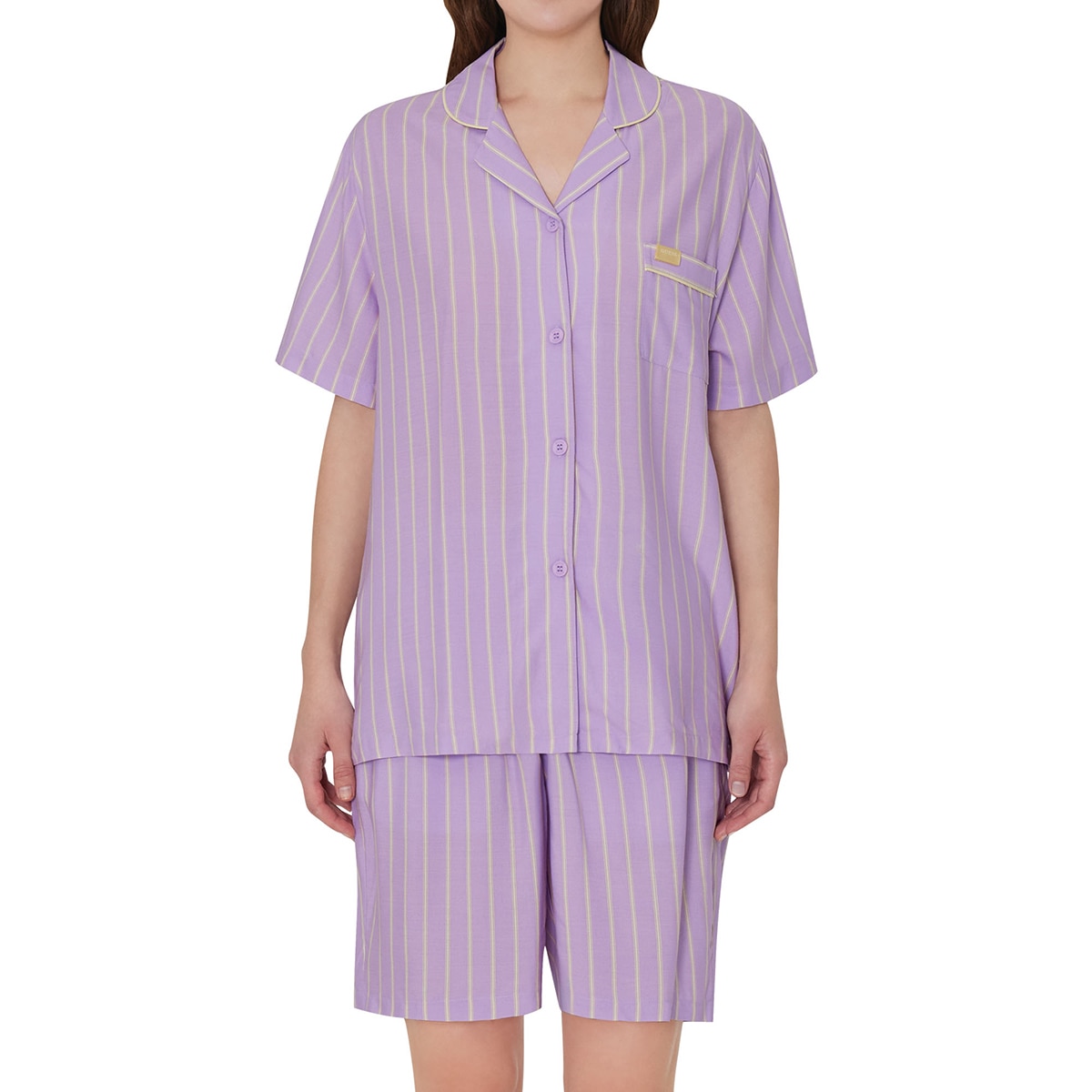게스 여성 레이온 파자마 세트 - 라벤더, S