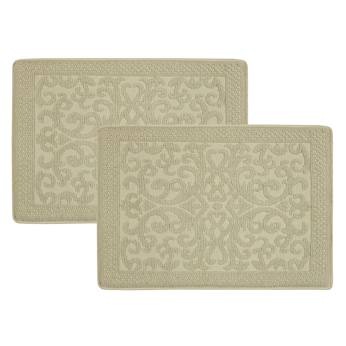 Riviera Home 링스펀 면 욕실 매트 2P - 그린티 Riviera Home 링스펀 면 욕실 매트 2P - 그린티