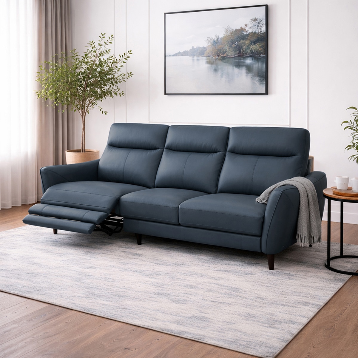 HTL 루나 풀레더 리클라이너 소파 4인