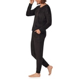 DKNY 여성 플러시 라운지 상하의 세트 - 블랙 DKNY 여성 플러시 라운지 상하의 세트 - 블랙