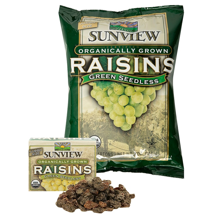 Sunview Organic Raisins 198g(14.14g x 14ct) x 4ea 617606