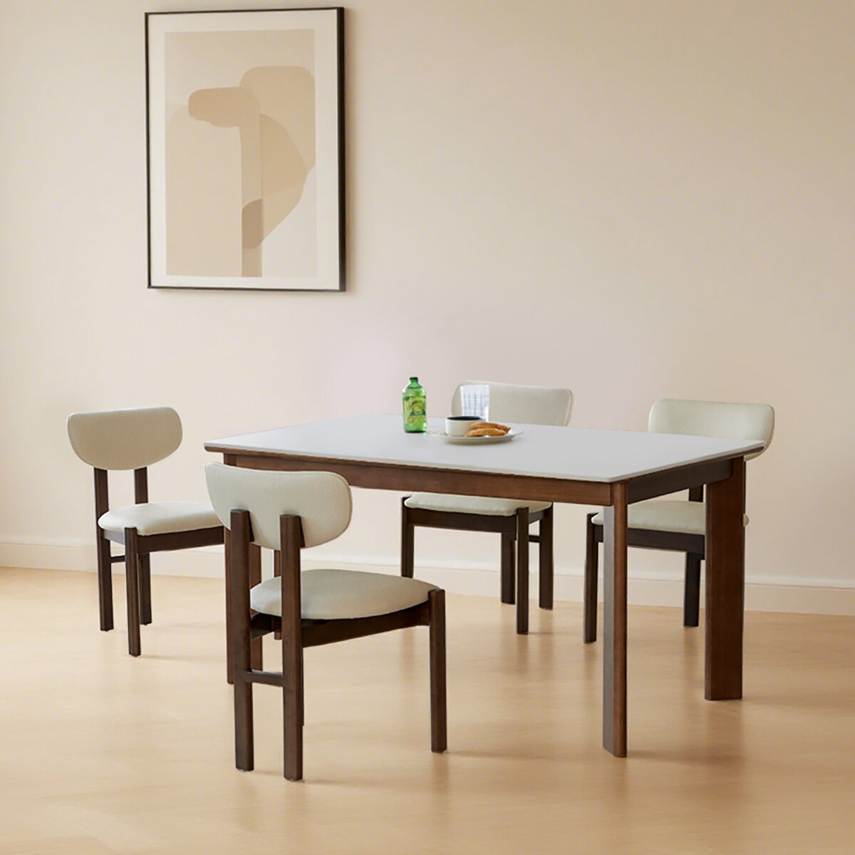 헤이지 세라믹 식탁 세트 4인 - 월넛 헤이지 세라믹 식탁 세트 4인 - 월넛