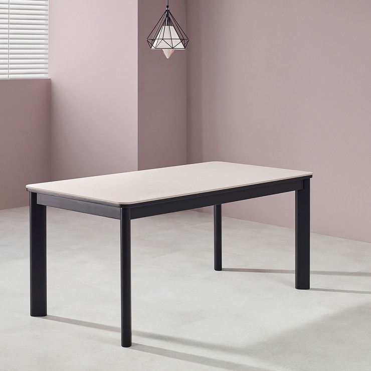 더원 블랙스완 세라믹 4인 식탁세트 1600 (벤치형)