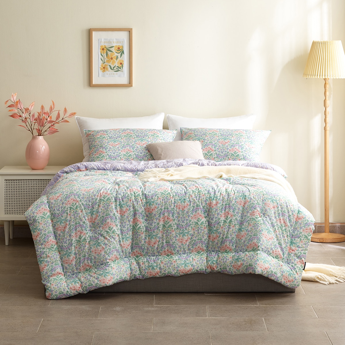 박홍근홈패션 고밀도 면 프린트 차렵이불 - 퀸, 멀티 박홍근홈패션 고밀도 면 프린트 차렵이불 - 퀸, 멀티