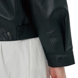 비지트 인 뉴욕 여성 루즈핏 인조가죽 재킷 - 블랙, M/L