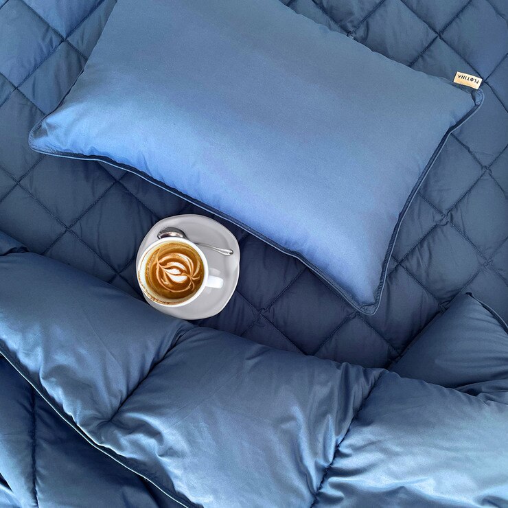 플로티나 차렵이불 세트 4P - 싱글, 네이비