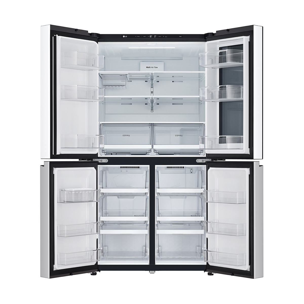 LG 오브제 노크온 냉장고 870L,메탈크림화이트&그레이