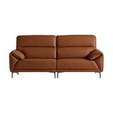 다우닝 데이지 전체 천연가죽 소파 3인 - 꼬냑