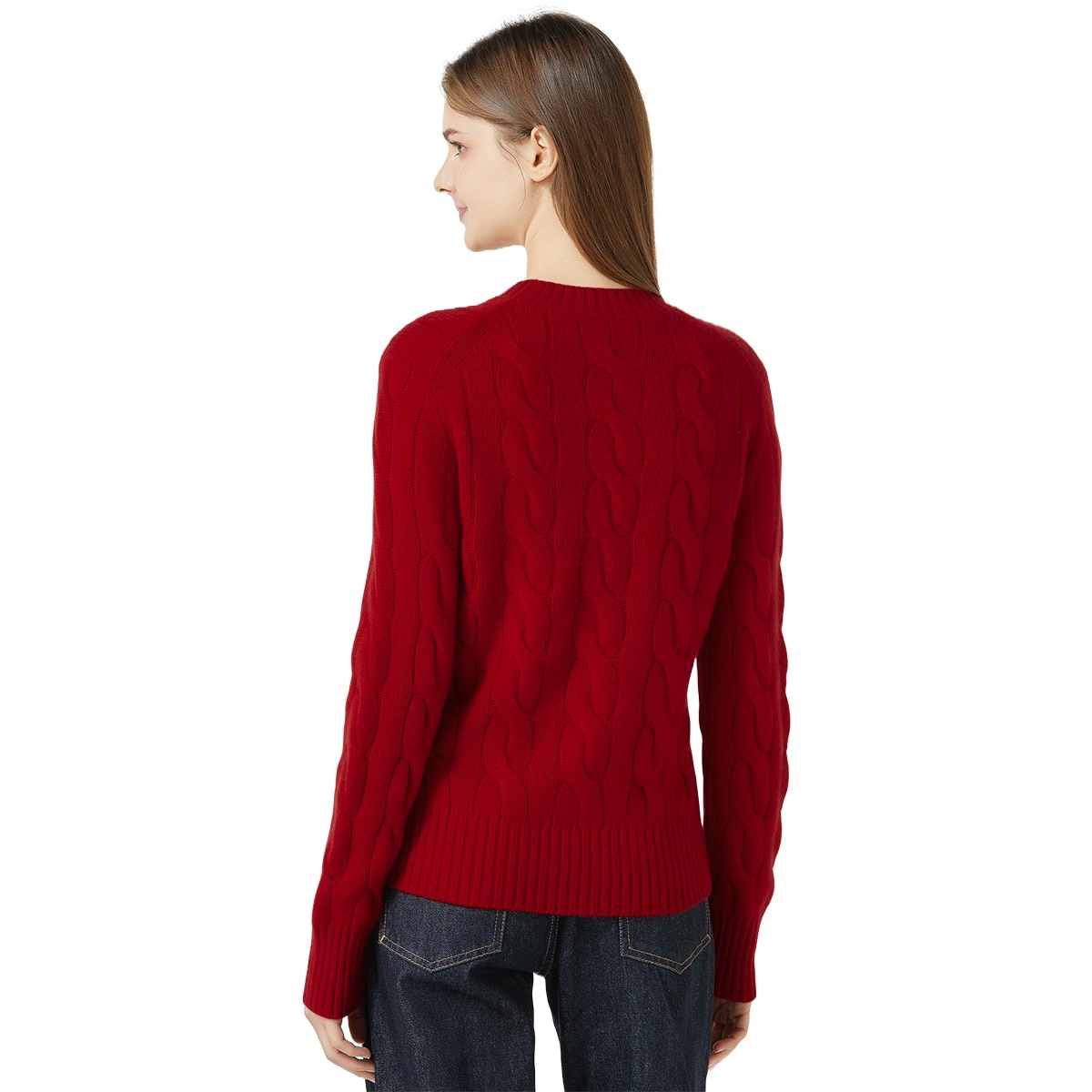 리디아 바인 여성 울 캐시미어 케이블 스웨터 - 레드, L 리디아 바인 여성 울 캐시미어 케이블 스웨터 - 레드, L
