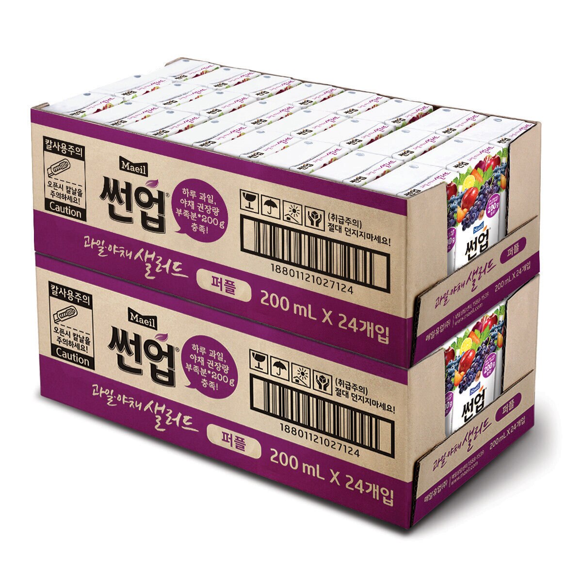 썬업 과일야채샐러드 퍼플주스 200ml x 24개 x 2박스