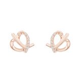총 0.05 캐럿 다이아몬드 14K 금 귀걸이 - 로즈 골드