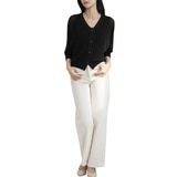 보니스팍스 여성 래글런 니트 가디건 - 블랙