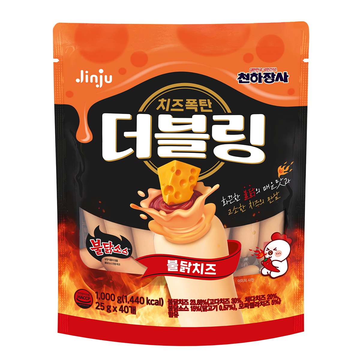 천하장사 더블링 불닭치즈 25g x 40