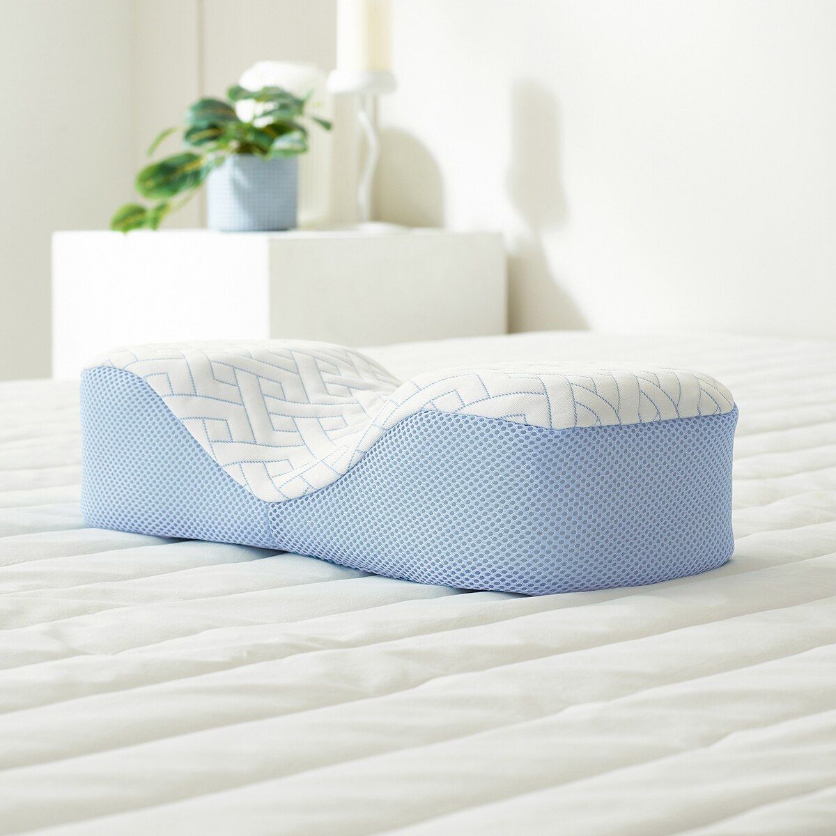 에이프릴앳홈 목편한 냉감 베개 38x16cm - 블루