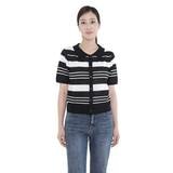 베네뜨 여성 카라 스트라이프 풀오버 니트