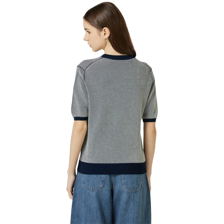 리디아 바인 여성 와플 반소매 니트