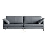 다우닝 코지 전체 천연가죽 소파 3.5인 - 파스텔블루