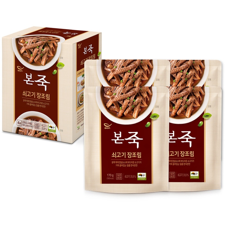 본죽 쇠고기 장조림 170g x 4 본죽 쇠고기 장조림 170g x 4