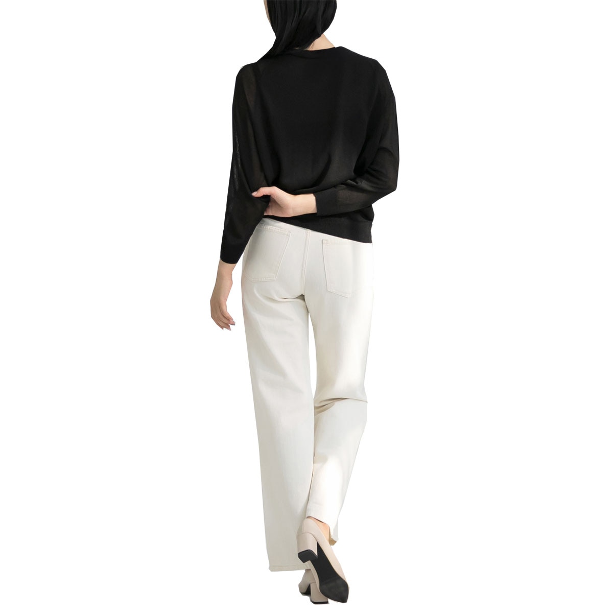 보니스팍스 여성 래글런 니트 가디건 - 블랙