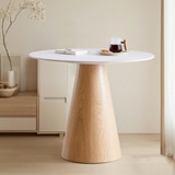 코아 원형 세라믹 식탁 세트 - 내추럴 코아 원형 세라믹 식탁 세트 - 내추럴