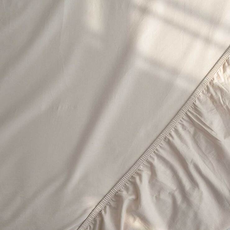 플로티나 순면 홑겹 매트리스 커버 - 슈퍼싱글, 베이지