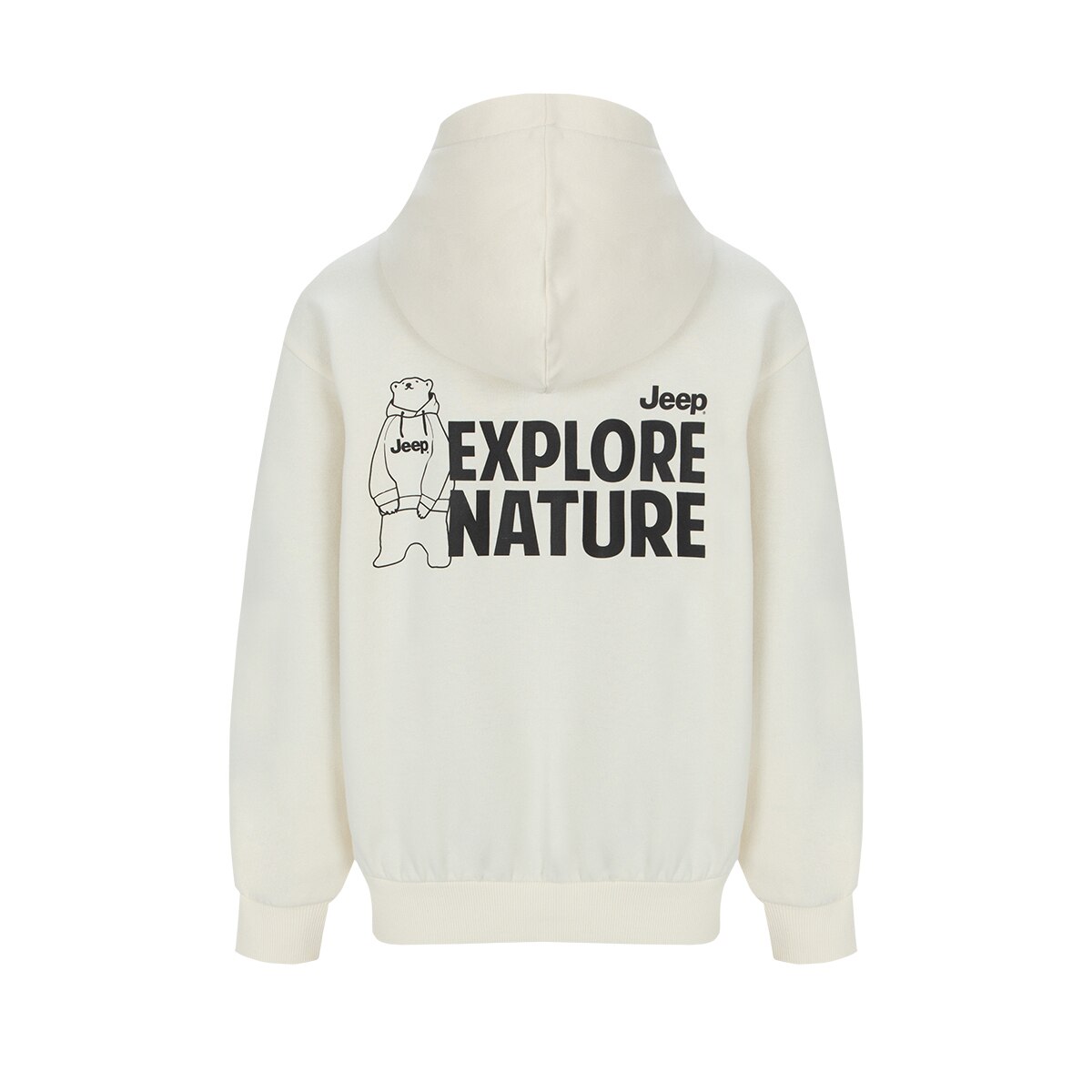 Jeep 키즈 플리스 그래픽 후드 - 아이보리, 155