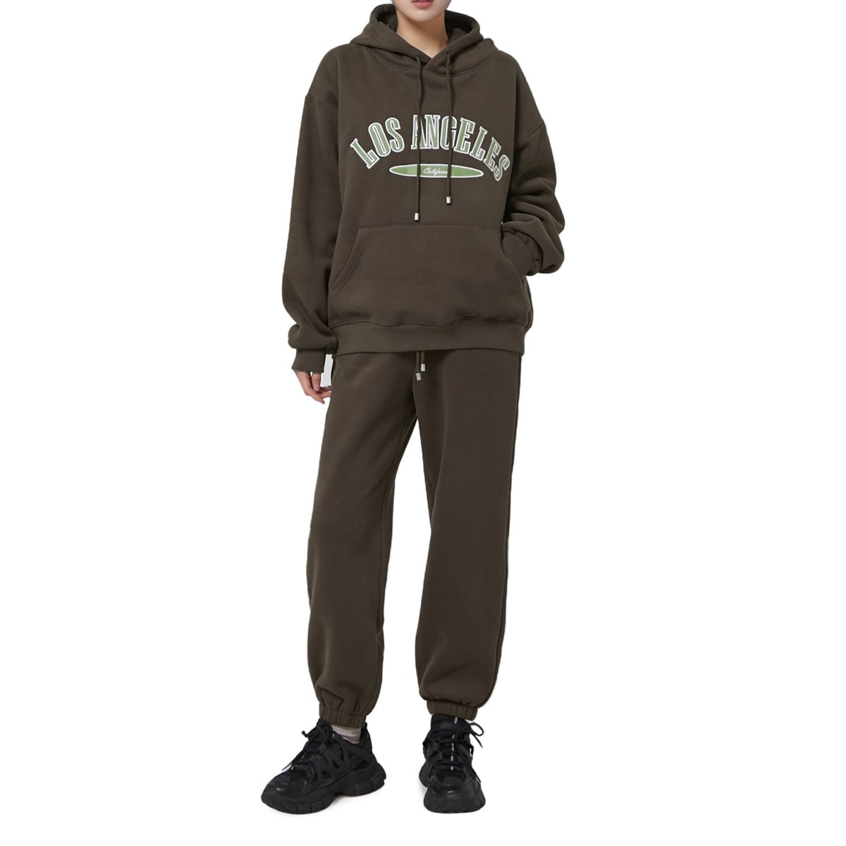 LAP 여성 기모 조거 - 브라운, M/L